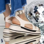 Sandale Dama cu Platforma 3GZ73 Bej » meishop.life