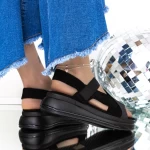 Sandale Dama cu Platforma 3GZ65 Negru » meishop.life