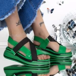 Sandale Dama cu Platforma 3GZ65 Verde » meishop.life