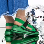 Sandale Dama cu Platforma 3GZ65 Verde » meishop.life