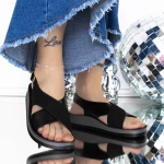 Sandale Dama cu Talpa Joasa 3GZ32 Negru » meishop.life