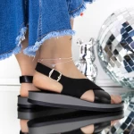 Sandale Dama cu Talpa Joasa 3GZ32 Negru » meishop.life