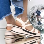 Sandale Dama cu Platforma 3GZ72 Bej » meishop.life