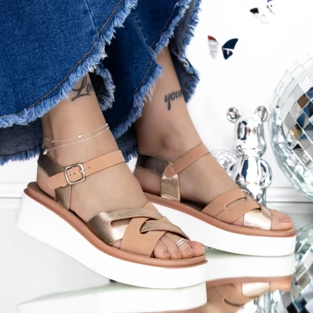 Sandale Dama cu Platforma 3GZ33 Roz » meishop.life