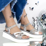 Sandale Dama cu Platforma 3GZ33 Gri » meishop.life