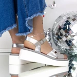 Sandale Dama cu Platforma 3GZ33 Gri » meishop.life