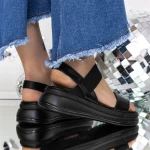 Sandale Dama cu Platforma 3GZ75 Negru » meishop.life