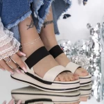 Sandale Dama cu Platforma 3GZ75 Bej » meishop.life
