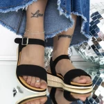 Sandale Dama cu Talpa Joasa 3GZ28 Negru » meishop.life