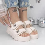 Sandale Dama cu Platforma 3HXS61 Bej » meishop.life