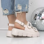 Sandale Dama cu Platforma 3HXS61 Bej » meishop.life