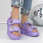 Sandale Dama cu Platforma 3HXS61 Mov » meishop.life