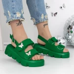Sandale Dama cu Platforma 3HXS61 Verde » meishop.life