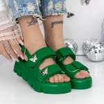 Sandale Dama cu Platforma 3HXS61 Verde » meishop.life