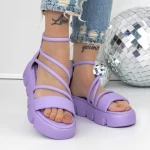 Sandale Dama cu Platforma 3HXS62 Mov » meishop.life