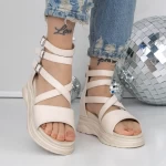 Sandale Dama cu Platforma 3H20 Bej » meishop.life