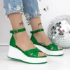 Sandale Dama cu Platforma 3Y12 Verde | Mei