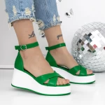 Sandale Dama cu Platforma 3Y12 Verde » meishop.life