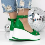 Sandale Dama cu Platforma 3Y12 Verde » meishop.life