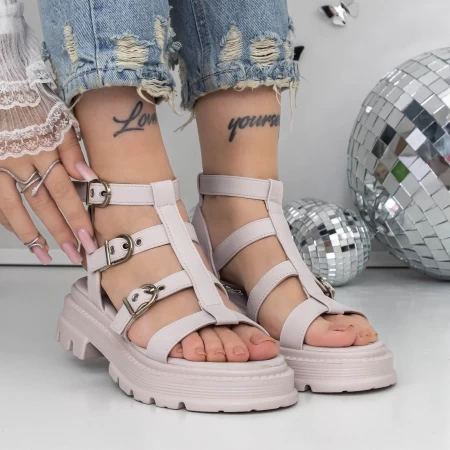 Sandale Dama cu Talpa Joasa 3HXS51 Roz » meishop.life
