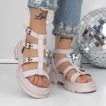 Sandale Dama cu Talpa Joasa 3HXS51 Roz » meishop.life