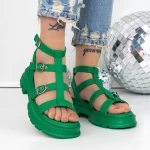 Sandale Dama cu Talpa Joasa 3HXS51 Verde » meishop.life