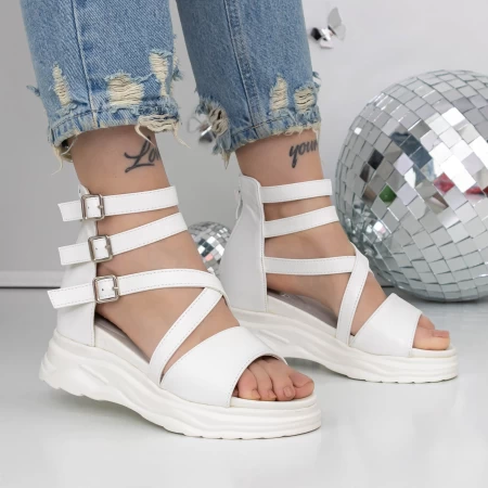 Sandale Dama cu Platforma 3H20 Alb » meishop.life