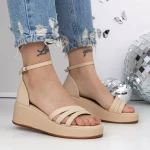 Sandale Dama cu Platforma 3GZ62 Bej » meishop.life