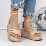 Sandale Dama cu Platforma 3GZ62 Bej » meishop.life