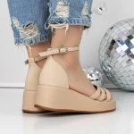 Sandale Dama cu Platforma 3GZ62 Bej » meishop.life