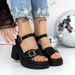 Sandale Dama cu Toc si Platforma 3GZ90 Negru » meishop.life