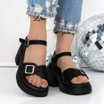 Sandale Dama cu Toc si Platforma 3GZ90 Negru » meishop.life