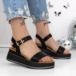 Sandale Dama cu Platforma 3GZ60 Negru » meishop.life