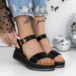Sandale Dama cu Platforma 3GZ60 Negru » meishop.life