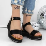 Sandale Dama cu Platforma 3GZ60 Negru » meishop.life