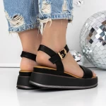 Sandale Dama cu Platforma 3GZ60 Negru » meishop.life