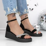 Sandale Dama cu Platforma 3GZ61 Negru » meishop.life