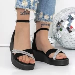 Sandale Dama cu Platforma 3GZ61 Negru » meishop.life