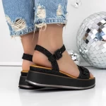 Sandale Dama cu Platforma 3GZ58 Negru » meishop.life