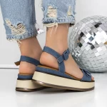 Sandale Dama cu Platforma 3GZ58 Albastru » meishop.life