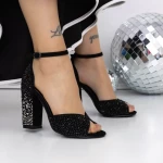 Sandale Dama cu Toc 3XKK151 Negru » meishop.life