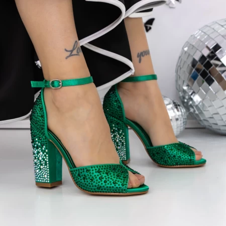 Sandale Dama cu Toc 3XKK151 Verde » meishop.life