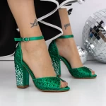 Sandale Dama cu Toc 3XKK151 Verde » meishop.life
