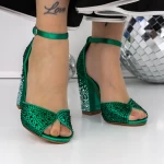 Sandale Dama cu Toc 3XKK151 Verde » meishop.life