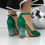 Sandale Dama cu Toc 3XKK151 Verde » meishop.life