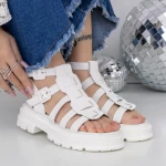 Sandale Dama cu Talpa Joasa 3HXS52 Alb » meishop.life