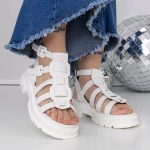Sandale Dama cu Talpa Joasa 3HXS52 Alb » meishop.life
