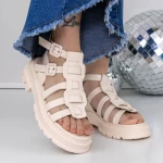 Sandale Dama cu Talpa Joasa 3HXS52 Bej » meishop.life