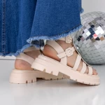 Sandale Dama cu Talpa Joasa 3HXS52 Bej » meishop.life