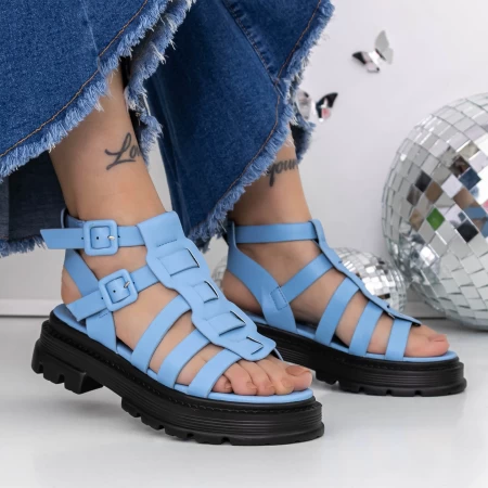 Sandale Dama cu Talpa Joasa 3HXS52 Albastru » meishop.life